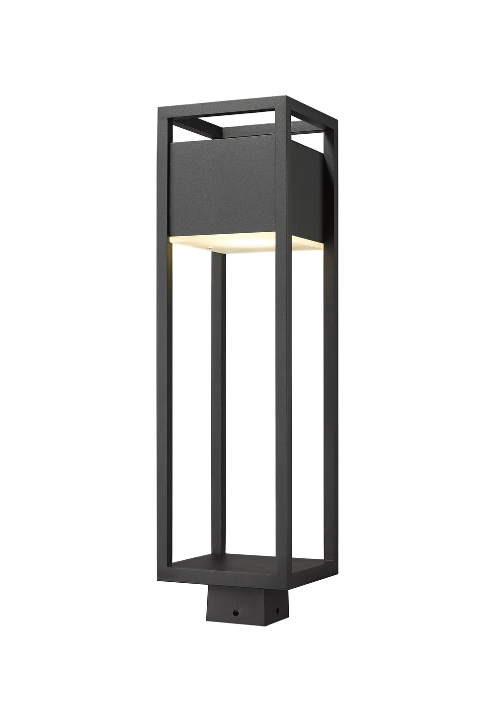 Barwick 1 Light Outdoor Post Mount Fixture in Black Finish