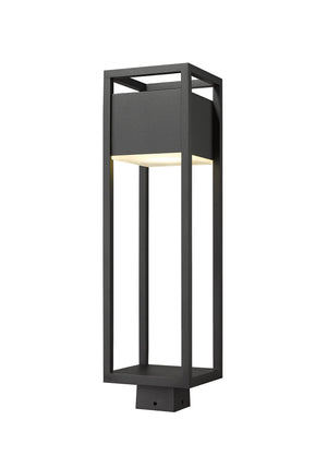 Barwick 1 Light Outdoor Post Mount Fixture in Black Finish