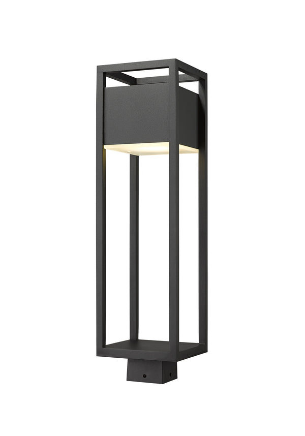 Barwick 1 Light Outdoor Post Mount Fixture in Black Finish
