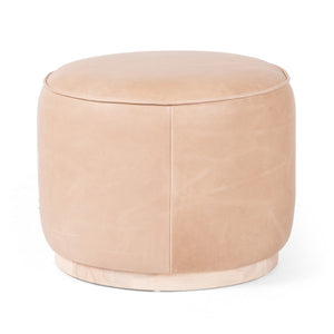 Sinclair Round Ottoman - Harness Burlap