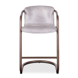 Portofino Leather Counter Chair Vintage White