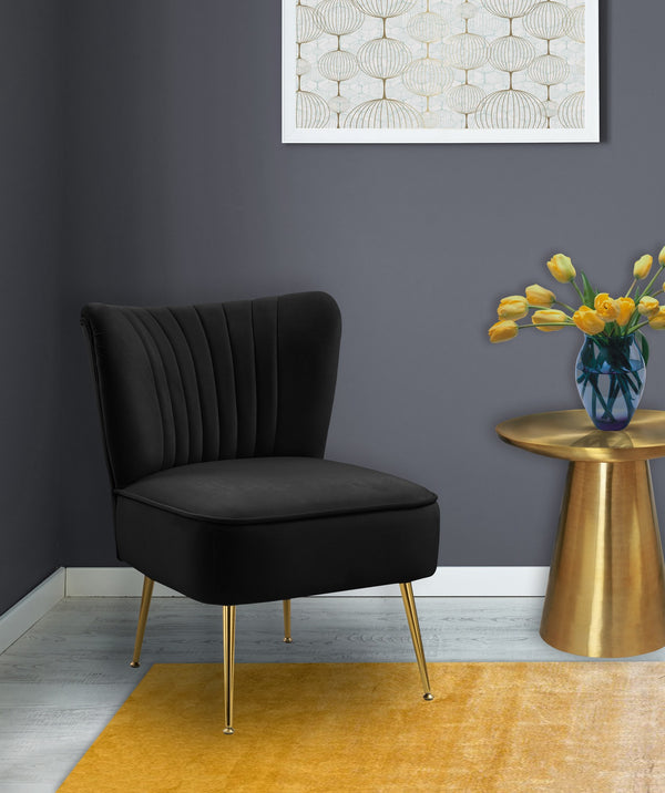 Jennie Accent Chair In Black Velvet