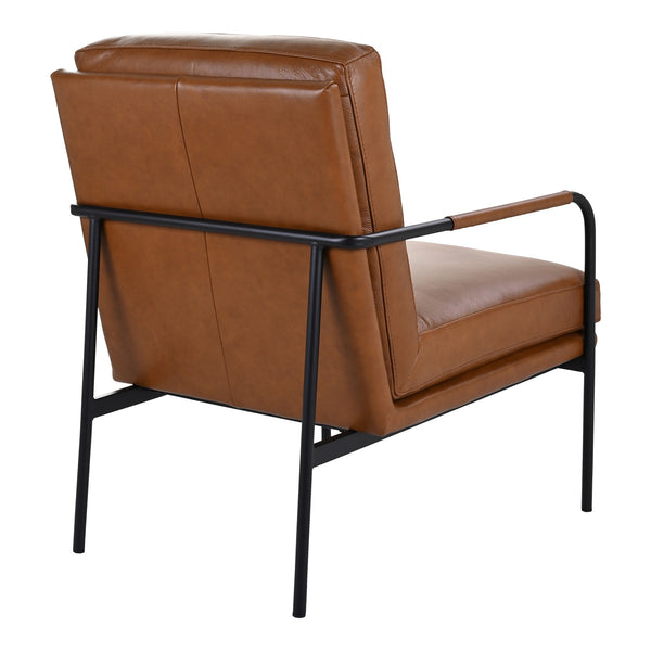 Moe's Verlaine Armchair in Chestnut Brown Leather
