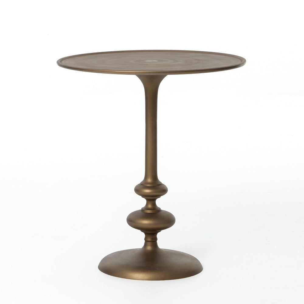 MARLOW MATCHSTICK PEDESTAL TABLE - Matte Brass
