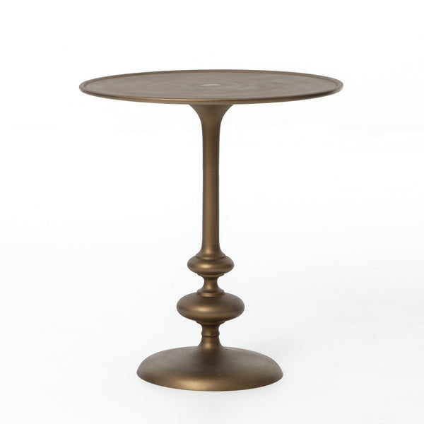 MARLOW MATCHSTICK PEDESTAL TABLE - Matte Brass