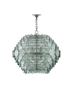 Braithwell Chandelier In Painted Silver Granello
