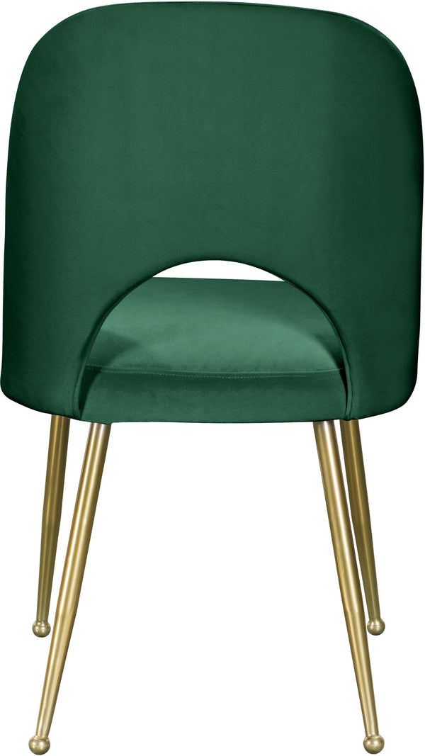 Ramon Dining Chair In Green Velvet