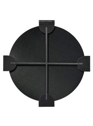 Quadrant Leather Round Wall Mirror