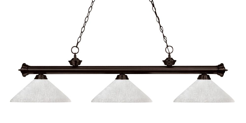 Riviera 3 Light Billiard Light in Bronze Finish