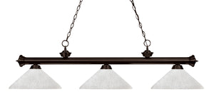 Riviera 3 Light Billiard Light in Bronze Finish