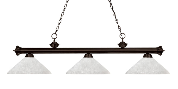 Riviera 3 Light Billiard Light in Bronze Finish
