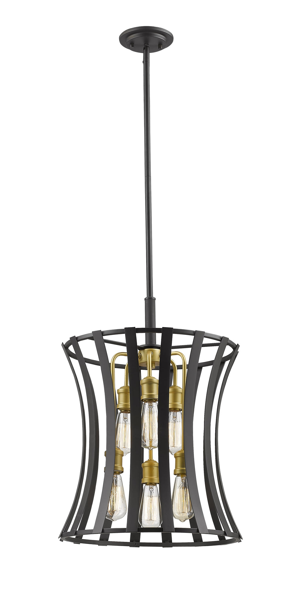 Geist 6 Light Pendant in Bronze Gold Finish