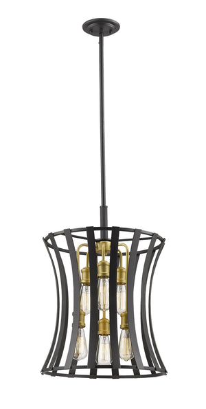 Geist 6 Light Pendant in Bronze Gold Finish