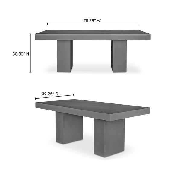 Antonius Outdoor Dining Table in Grey