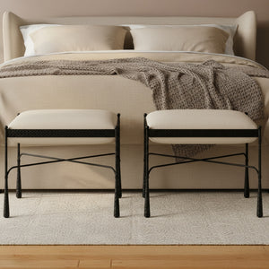 Moe's Agne Stool with Flared Legs in Cream