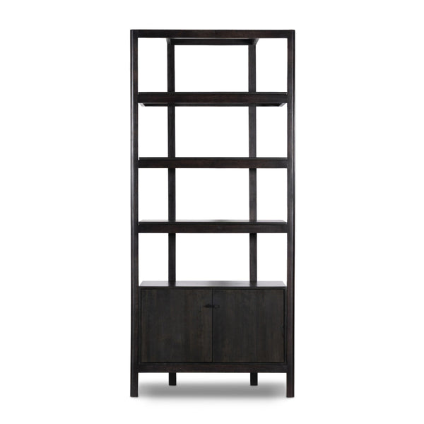 Reza Bookcase - Worn Black Acacia