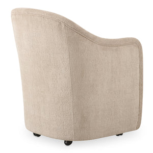 Drava Rolling Dining Chair in Beige