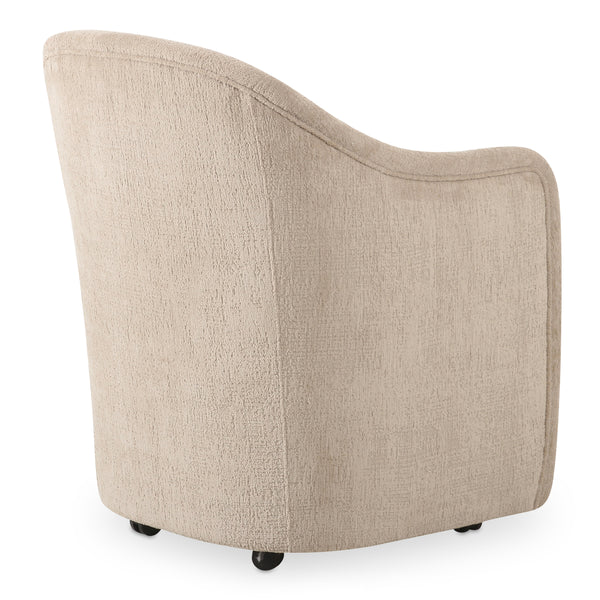 Drava Rolling Dining Chair in Beige