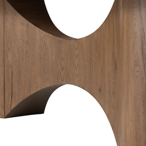 Olexey Oval Dining Table in Rubbed Light