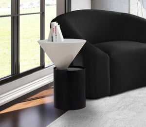 Abel End Table In White and Black