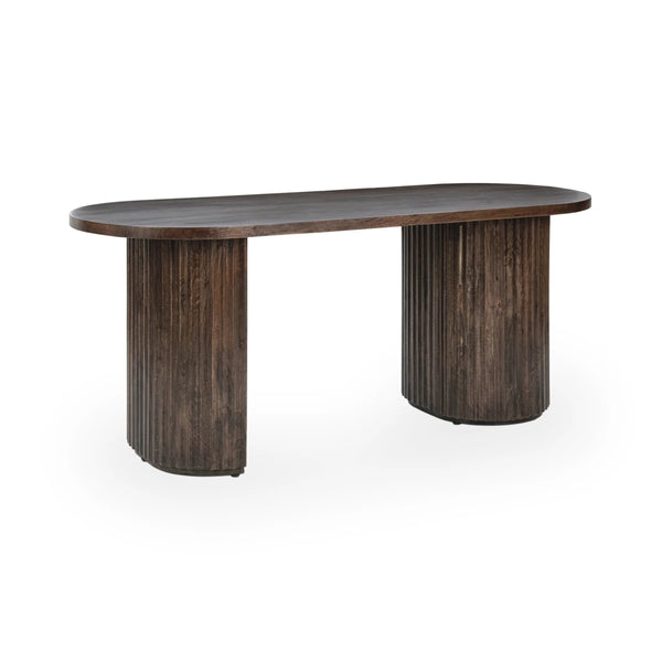 Redford Solid Wood Desk with Storage - Kona Brown