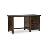 Norwood Solid Mango Wood Desk with Brass Detailing - Bark Brown