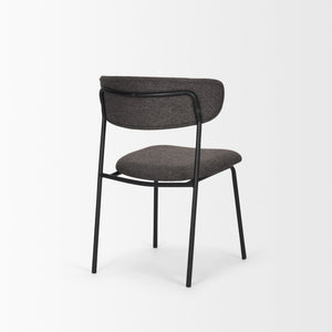 Corey Dining Chair w/ Gray Fabric & Matte Black Metal