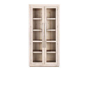 Bradley Solid Oak Tall Cabinet - Coastal White
