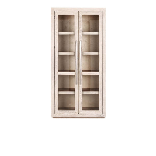Bradley Solid Oak Tall Cabinet - Coastal White