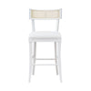 KLISMOS COUNTER STOOL WITH CANE DETAIL IN MATTE WHITE LACQUER