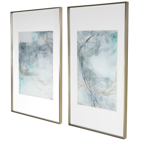Undulating Oro Abstract Prints, S/2