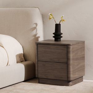 Moe's Round Off Tall Nightstand in Walnut Brown