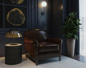 BASTONI LOUNGE CHAIR - CHOCOLATE LEATHER