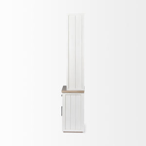 Fairview I  White and Medium Brown Wood Three Shelf Shelving Unit