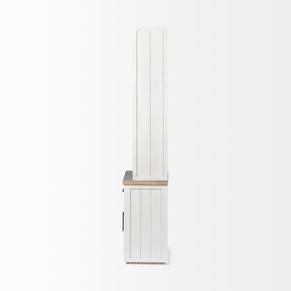 Fairview I  White and Medium Brown Wood Three Shelf Shelving Unit