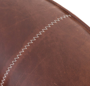 Martel Leather Club Chair - Spiced Brown with Oak Legs
