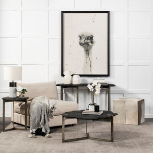 Shale III 50L x 20W Black Live-Edge Slate and Iron Console Table