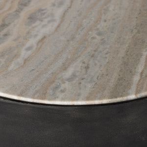 Corbett End Table In Creamy Taupe Marble