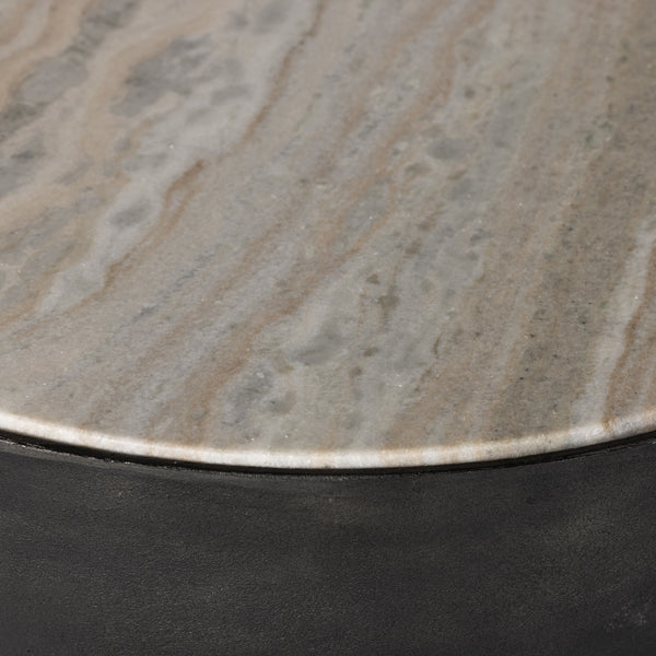 Corbett End Table In Creamy Taupe Marble