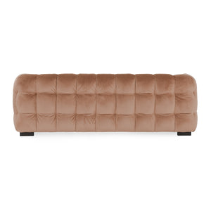 Petra Velvet Sofa with Biscuit Tufting & Bench Seating