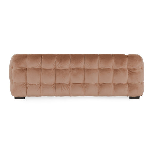 Petra Velvet Sofa with Biscuit Tufting & Bench Seating