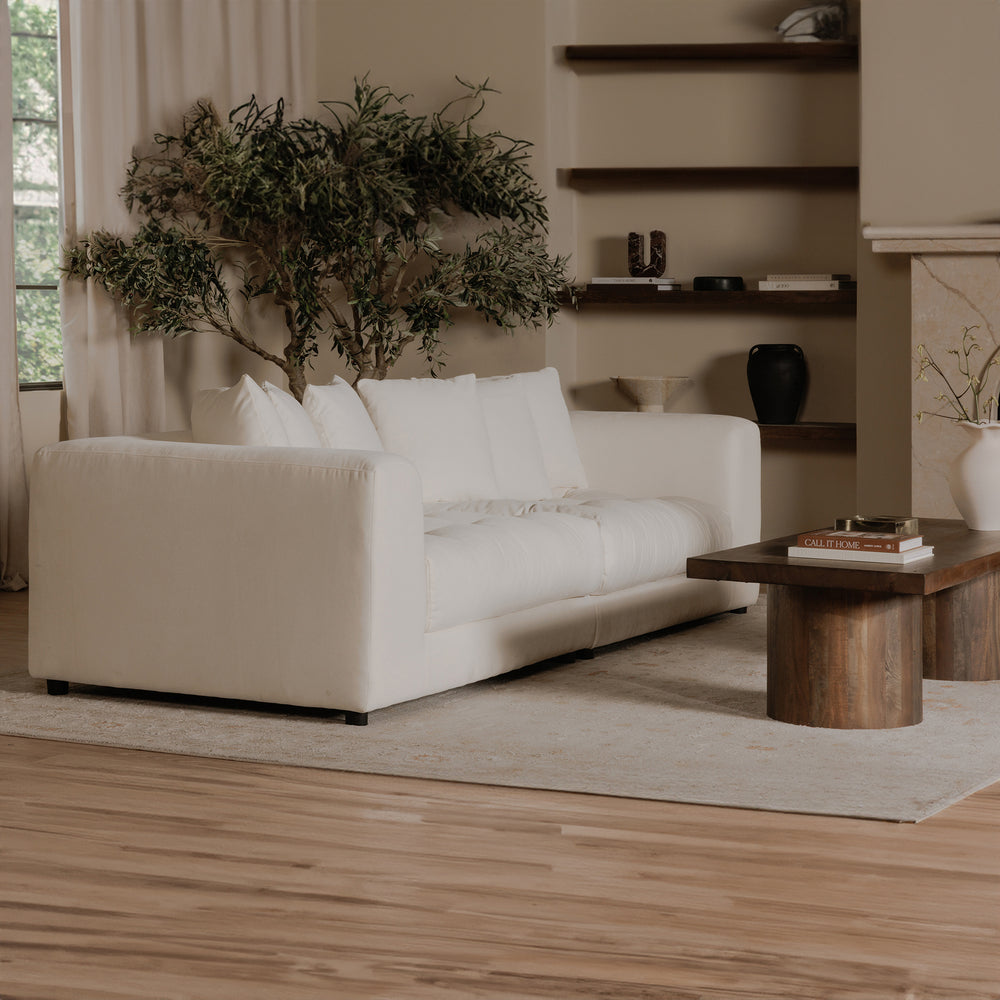 Moe's Davie Sofa in Warm White Upholstery