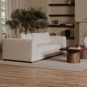 Moe's Davie Sofa in Warm White Upholstery
