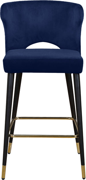 Allan Stool In Navy Velvet