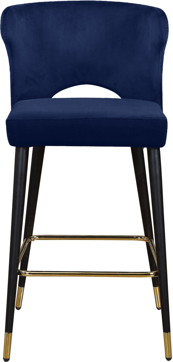 Allan Stool In Navy Velvet