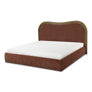 Camilla King Bed in Chestnut with Wave Design