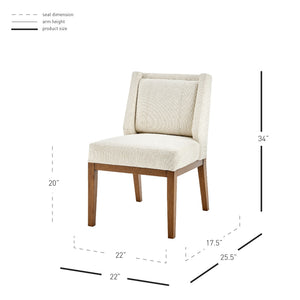Ethan Fabric Dining Side Chair In Cardiff Cream