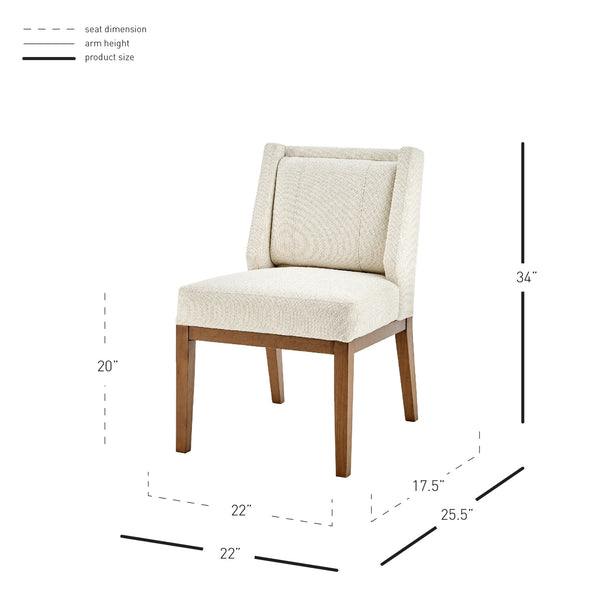 Ethan Fabric Dining Side Chair In Cardiff Cream