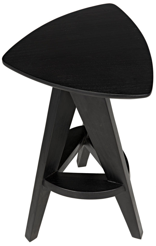 Twist Sungkai/Mindi Counter Stool in Charcoal Black