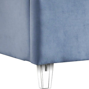 Fredrick Full Bed In Sky Blue Velvet